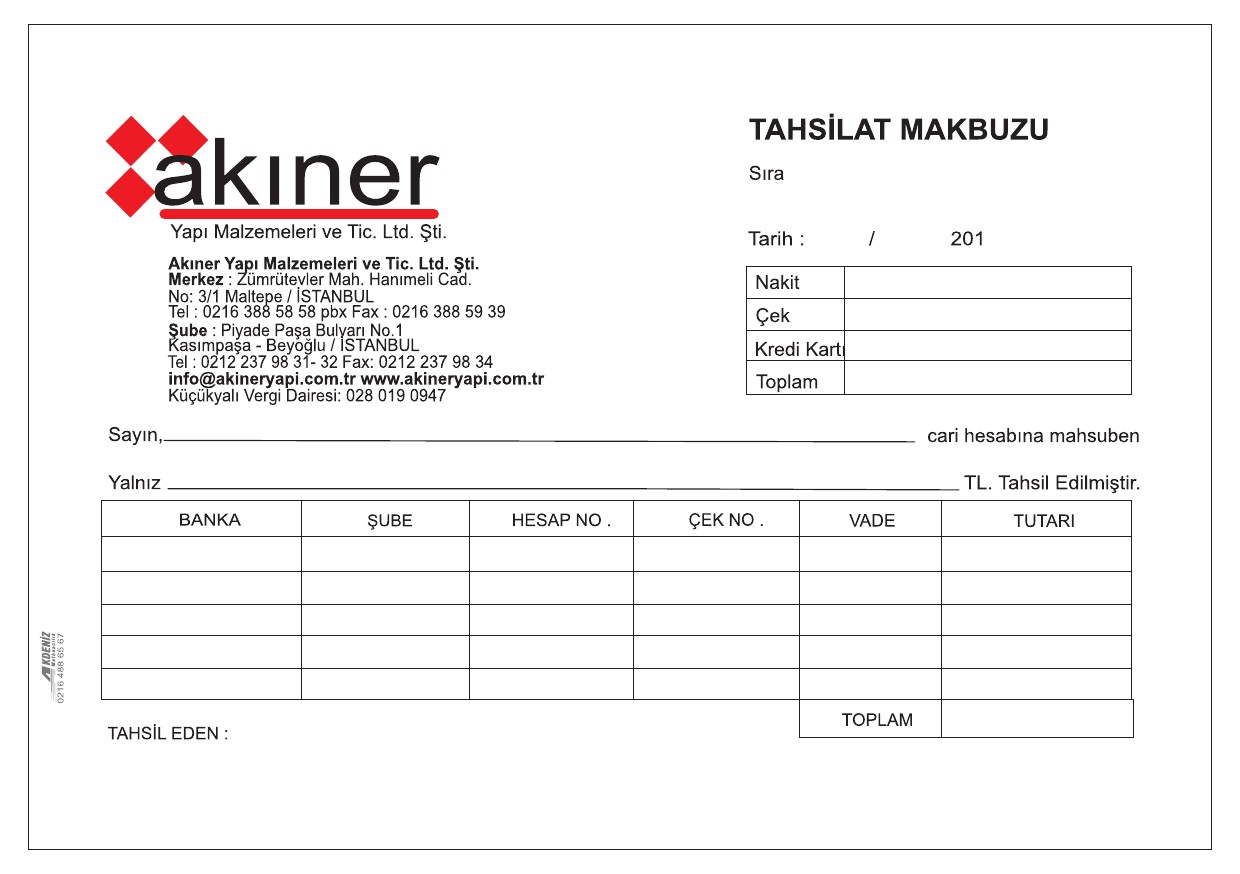 fatura tahsilat makbuzu sevk irsaliyesi